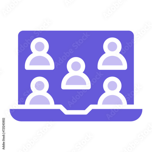 Meeting on Laptop Icon of Work from Home iconset.