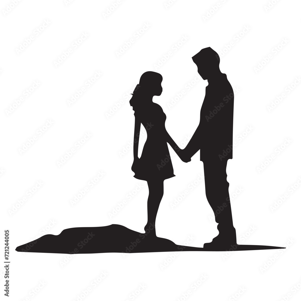 Vector illustration of black and white silhouettes of a couple on Valentine's Day. Illustration of a husband and wife, boyfriend and girlfriend. Suitable for banners, posters, stickers, greeting card Vector illustration of black and white silhouettes of a couple on Valentine's Day. Illustration of a husband and wife, boyfriend and girlfriend. Suitable for banners, posters, stickers, greeting card