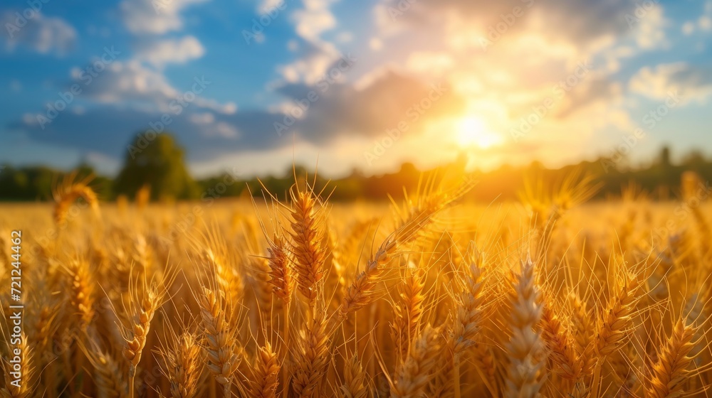 Earing wheat field in sunny summer weather Earing wheat field in sunny summer weather