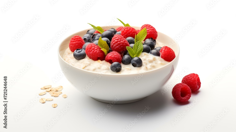 Bowl of Homemade Oatmeal with Yogurt and Fresh
Bowl of Homemade Oatmeal with Yogurt and Fresh