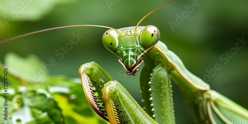 Close up photo of a head Mantis © YuDwi Studio