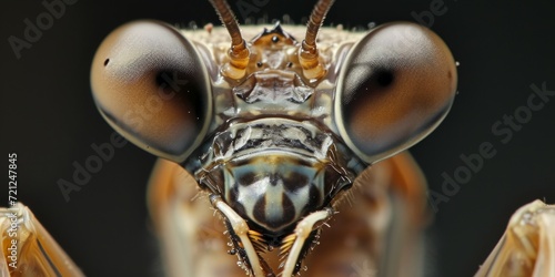 Close up photo of a head Mantis