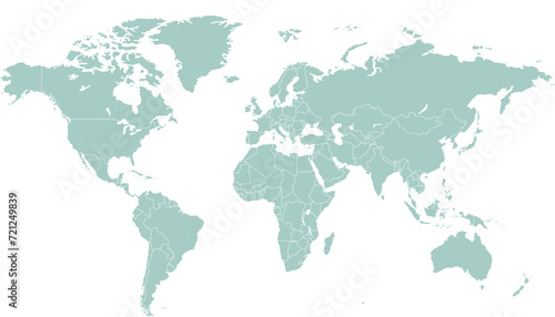 World map. Color modern vector map. Silhouette map	 #721249839