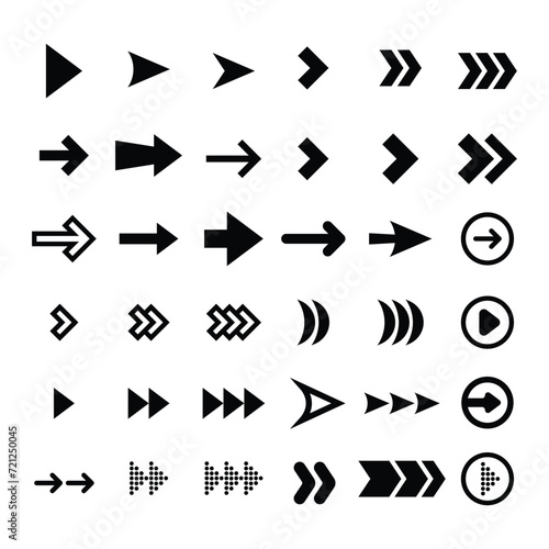 Arrows big black set icons. Arrow icon. Arrow vector collection. Arrow. Cursor. Modern simple arrows. Vector illustration