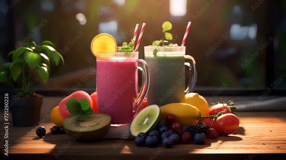 Couple Healthy Smoothies Food 8K Realistic Lighting


