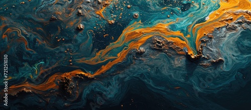 Oil-contaminated ocean surface as backdrop