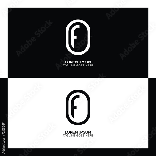 OF initial letter logo. Alphabet O and F pattern design monogram