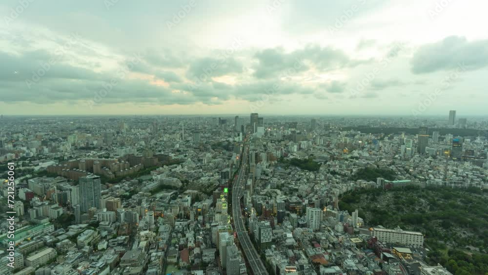 東京都心の夕景から躍動する夜景へのタイムラプス