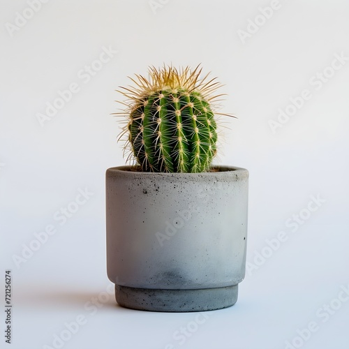 stylish home decoration of cactus houseplant in a minimalist pot