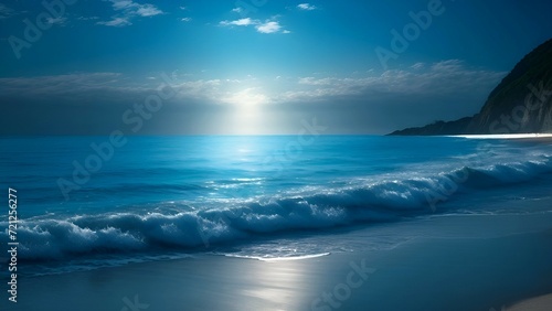 peacefull melodic sea, bright blue photo