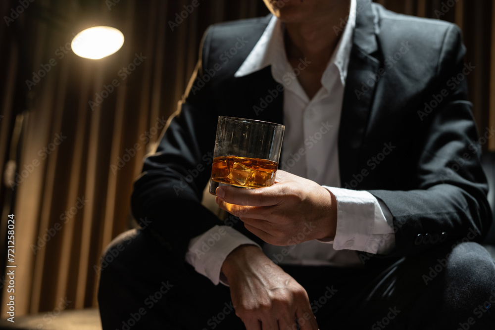 Businessmen in suits drinking  Celebrate whiskey