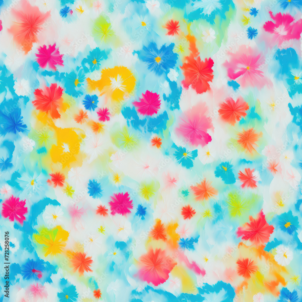 Flowers. Abstract seamless pattern. AI generated. Flowers. Abstract seamless pattern. AI generated.