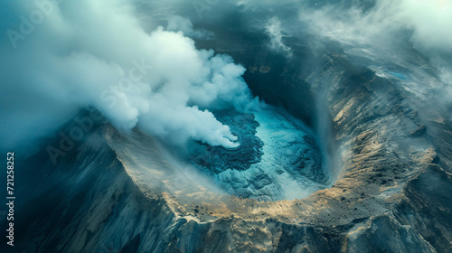 Indonesia Java aerial view of Iven volcano