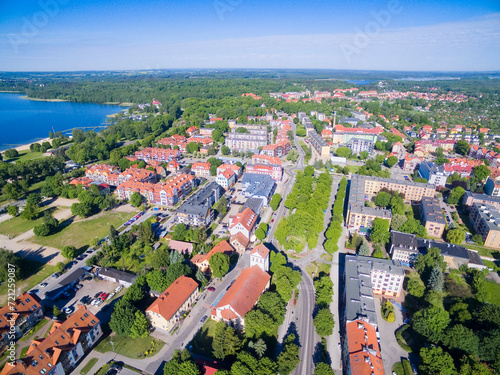 Aerial view of Gizycko town...
