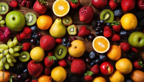 A table full of assorted fruits