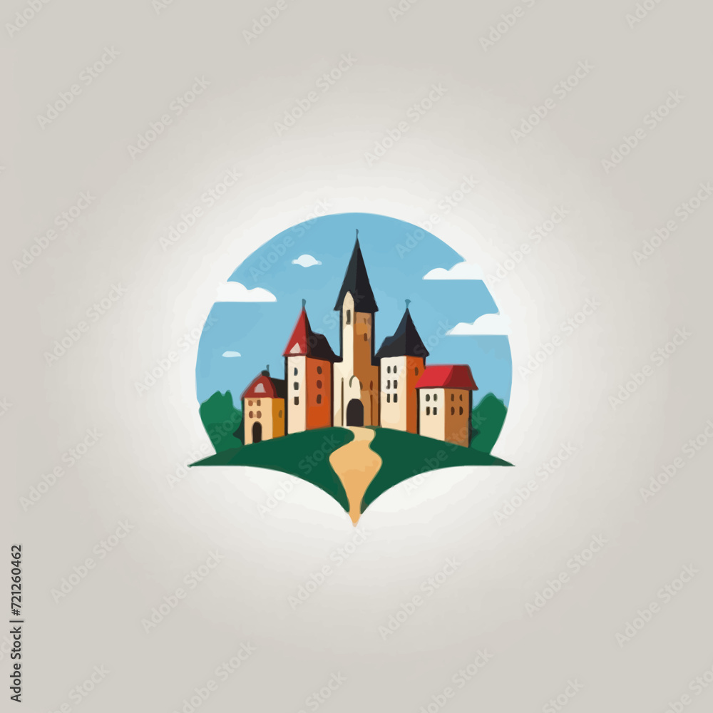 Town Cartoon Logo EPS Format Very Cool