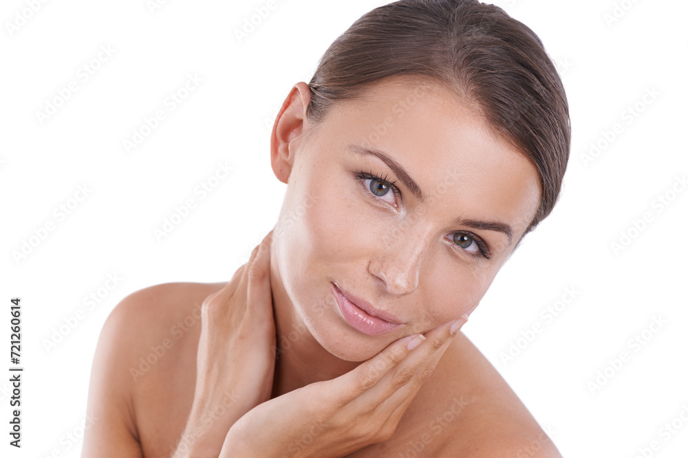Woman, makeup and portrait with beauty, skincare and cosmetics with hair, confident or face. Skin, female person or glow on white background studio or model for cosmetology, dermatology or beautiful Woman, makeup and portrait with beauty, skincare and cosmetics with hair, confident or face. Skin, female person or glow on white background studio or model for cosmetology, dermatology or beautiful