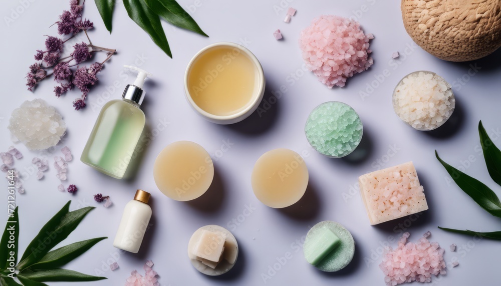 A table full of various beauty products A table full of various beauty products