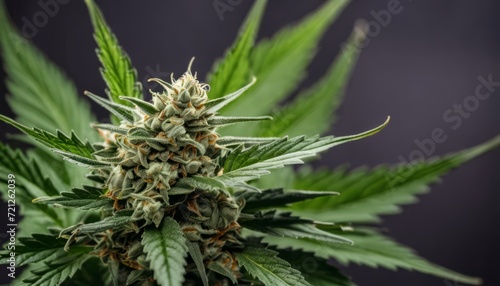A marijuana plant with a large bud