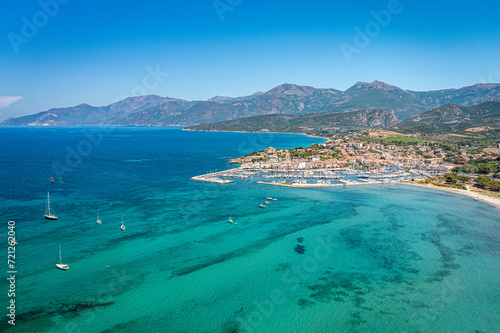 Turquoise Water in Saint Florent, Corsica, France  photo