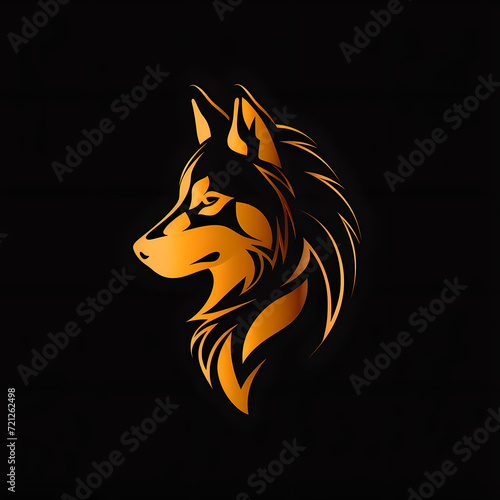 Vektor Logo eines Wolfes vor schwarzem Hintergrund  2