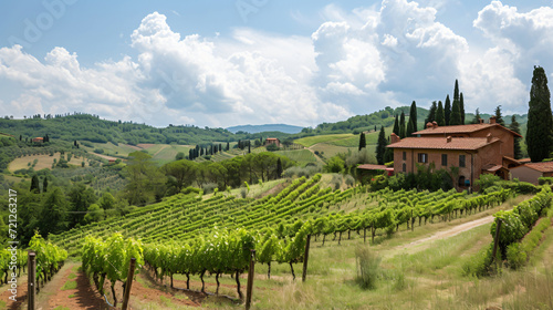 Italy Tuscany Monsummano Terme vineyards