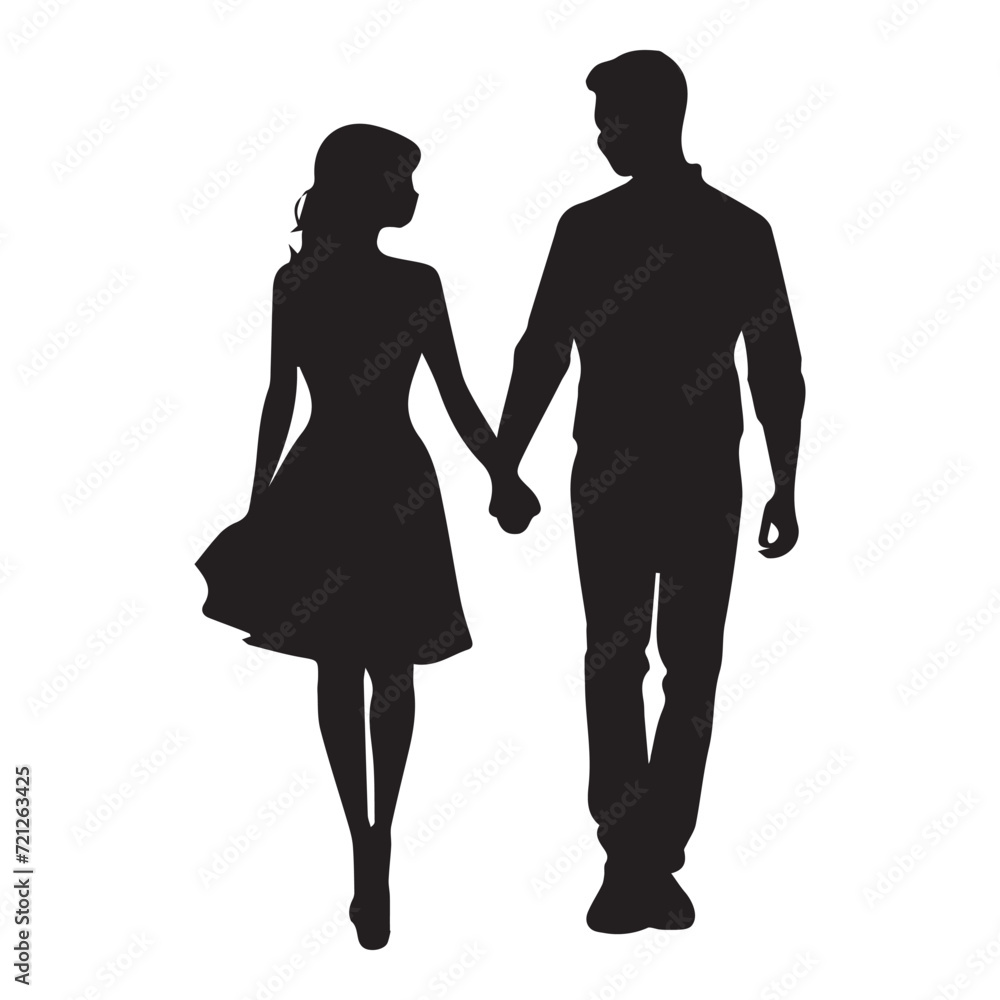 Vector illustration of black and white silhouettes of a couple on Valentine's Day. Illustration of a husband and wife, boyfriend and girlfriend. Suitable for banners, posters, stickers, greeting card Vector illustration of black and white silhouettes of a couple on Valentine's Day. Illustration of a husband and wife, boyfriend and girlfriend. Suitable for banners, posters, stickers, greeting card