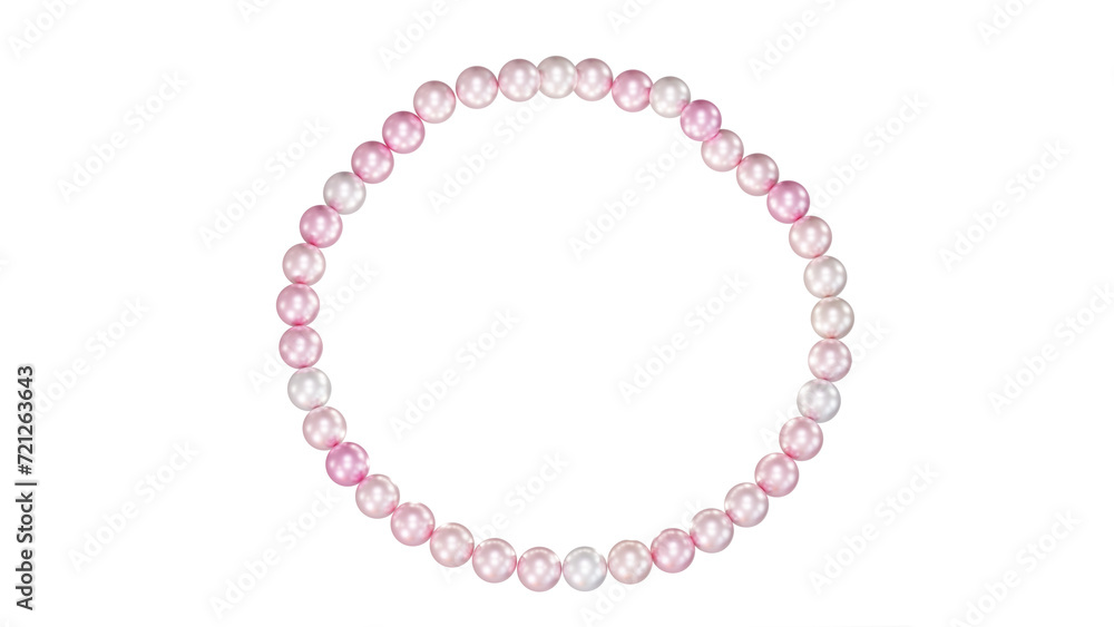pink pearl necklace 3D rendering