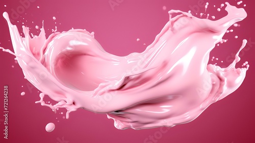 Pink Cream or Yogurt Splash. Cutout on Transpa© Ali