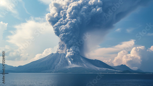 Japan Kagoshima Sakurajima volcano erupting
