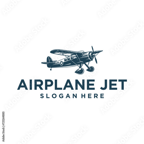 Airplane jet logo vector