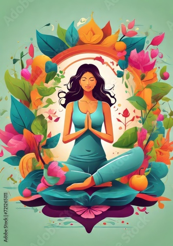 Balancing the body and mind through yoga in the lotus position