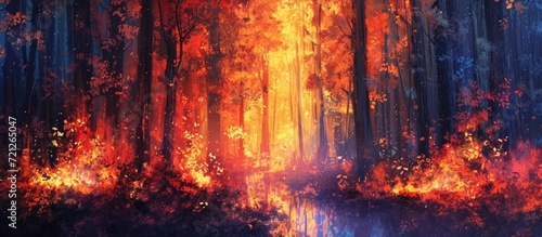 Flames and woods