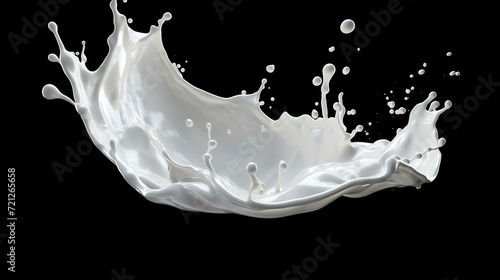 Realistic White Milk Wave Splash Spill with Dr

 photo