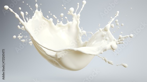 Realistic White Milk Wave Splash Spill with Dr