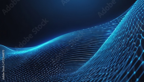 A blue and black computer generated image of a wave