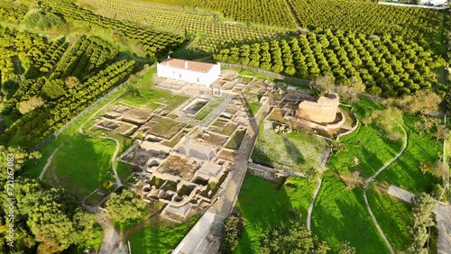 The Roman ruins of Milreu, the remains of a Roman villa rustica located in Faro, Portugal photo