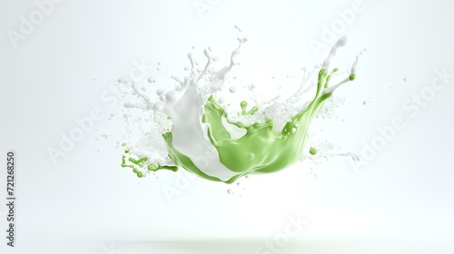 Splash of white and green milk on a white back

 photo