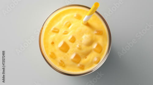 Top view of mango smoothie isolated. 8k realis beb

 photo