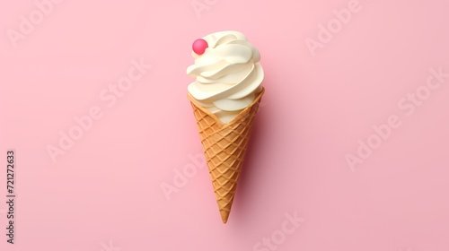 Vanilla frozen yogurt or soft ice cream in waf

