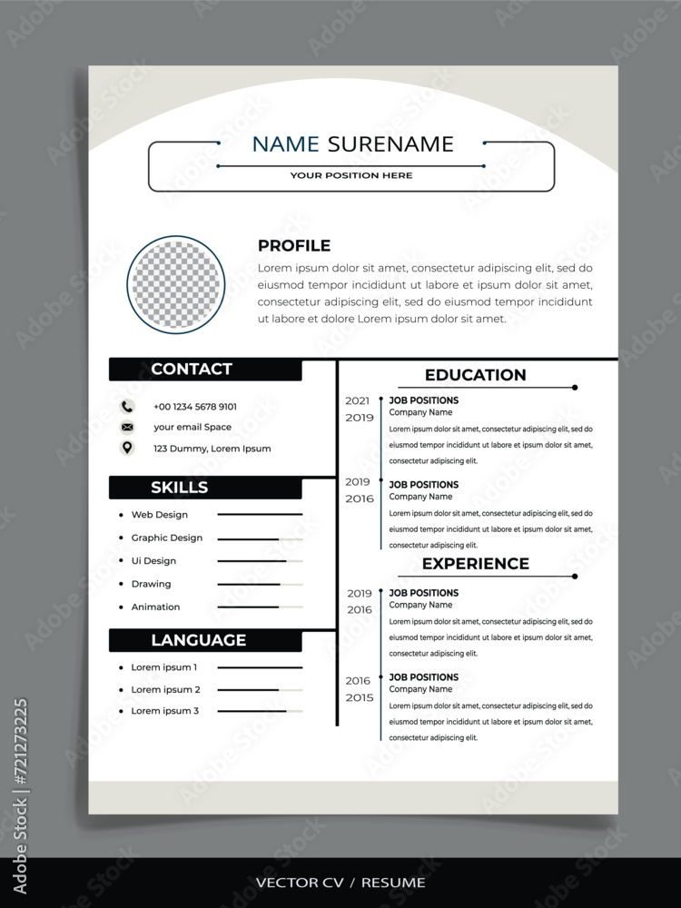 Professional Vector Resume/CV templates