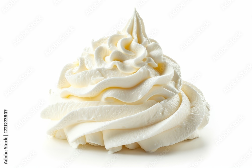 Whipped cream swirl isolated on white background cutout Whipped cream swirl isolated on white background cutout