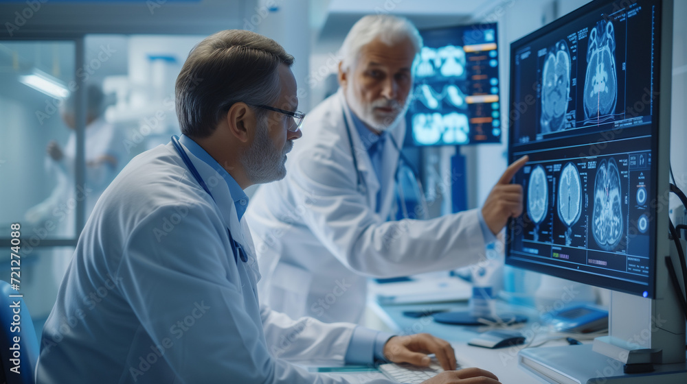 Doctors analysing MRI Doctors analysing MRI