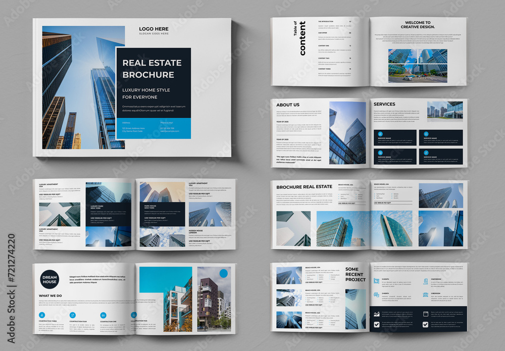 Real Estate Brochure Landscape Stock Template | Adobe Stock