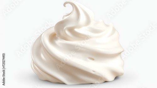 Whipped cream isolated on transparent or white