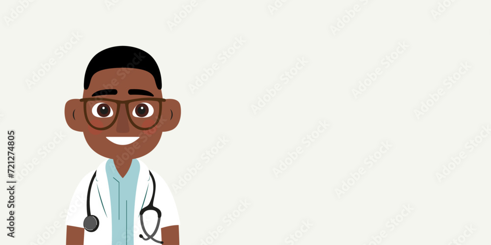Doctor with a stethoscope. Man is isolated against a light background with blank copy space for text or images. Doctor with a stethoscope. Man is isolated against a light background with blank copy space for text or images.