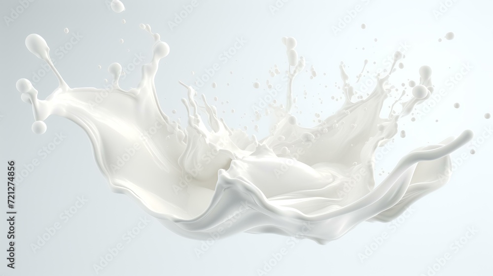 White milk wave splash with splatters and drop
White milk wave splash with splatters and drop