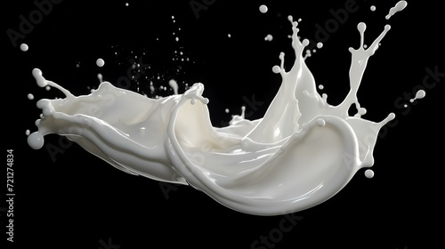 White milk wave splash with splatters and drop

 photo