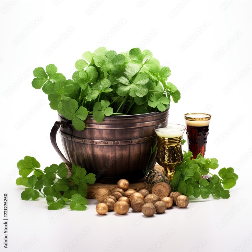Composition for St. Patrick's Day isolated on white background Composition for St. Patrick's Day isolated on white background