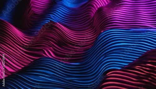 A colorful wave of blue and pink